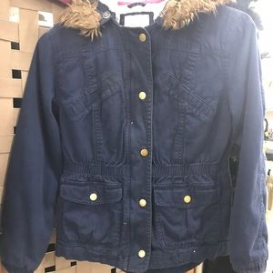 Girls Blue Fur Jacket